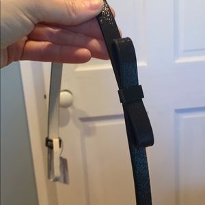 WHBM NWT black bow belt
